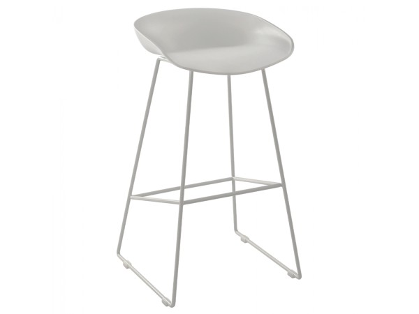 ΣΚΑΜΠΟ ΜΕΤΑΛΛΙΚΟ NAILA HM8450.01 ΜΕ ΚΑΘΙΣΜΑ PP ΛΕΥΚΟ 47x47x83 εκ.