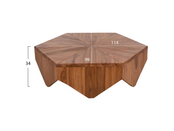 ΤΡΑΠΕΖΙ ΣΑΛΟΝΙΟΥ HEXAGON HM9790 ΞΥΛΟ ΤΕΑΚ ΣΕ ΦΥΣΙΚΟ 114x99x34Yεκ.