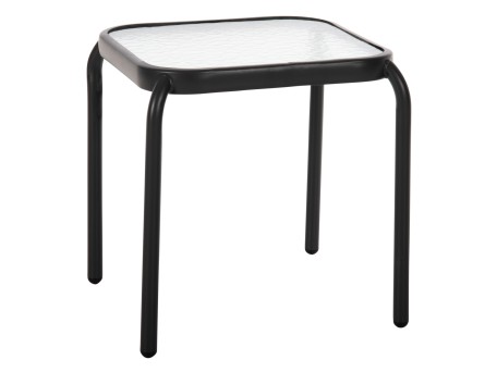 ΤΡΑΠΕΖΑΚΙ ΒΟΗΘΗΤΙΚΟ ΕΞ.ΧΩΡΟΥ ΤΕΤΡΑΓΩΝΟ DIDO HM5975.01 ΑΝΘΡΑΚΙ ΜΕΤΑΛΛΟ-ΓΥΑΛΙ 41x41x43Υεκ