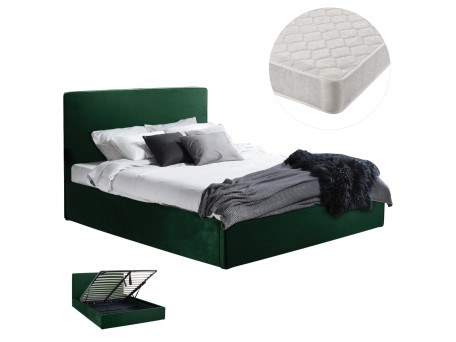 ΚΡΕΒΑΤΙ ΔΙΠΛΟ & ΣΤΡΩΜΑ ALLIE HM21273.03 ΚΥΠΑΡΙΣΣΙ ΒΕΛΟΥΔΟ ΜΕ ΑΠΟΘ.ΧΩΡΟ--160x200εκ