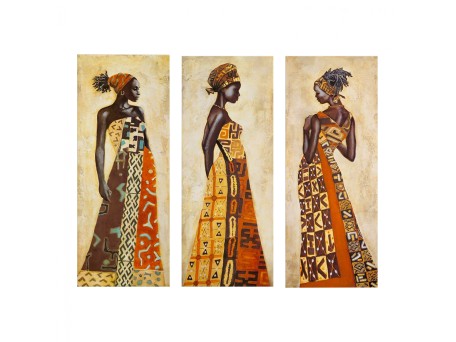 ΠΙΝΑΚΑΣ ΤΡΙΠΤΥΧΟ MDF AFRICAN STYLE WOMEN HM7204.03 60X0,3X50 εκ.