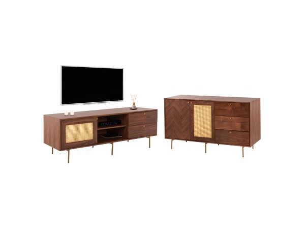 ΣΕΤ ΜΠΟΥΦΕΣ ΜΕ ΕΠΙΠΛΟ ΤΗΛΕΟΡΑΣΗΣ MEEN HM21343 MDF ΜΕ ΚΑΠΛΑΜΑ ΚΑΡΥΔΙΑΣ