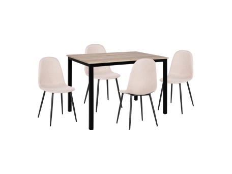 ΣΕΤ ΤΡΑΠΕΖΑΡΙΑΣ 5ΤΜΧ PANYA HM21114 ΤΡΑΠΕΖΙ & 4 ΚΑΡΕΚΛΕΣ ΥΦΑΣΜΑ ΜΠΕΖ