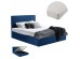ΚΡΕΒΑΤΙ ΔΙΠΛΟ & ΣΤΡΩΜΑ ALLIE HM21273.04 ΜΠΛΕ ΒΕΛΟΥΔΟ ΜΕ ΑΠΟΘ.ΧΩΡΟ--ΓΙΑ 160x200εκ