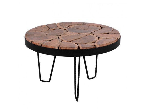 ΤΡΑΠΕΖΙ ΣΑΛΟΝΙΟΥ TIMOTHY ΑΠΟ ΜΑΣΙΦ ΞΥΛΟ ΑΚΑΚΙΑΣ Φ73x45Υεκ.HM8366.11