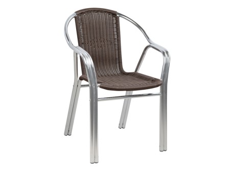 ΠΟΛΥΘΡΟΝΑ NOEL HM5019 ΑΛΟΥΜΙΝΙΟΥ ΔΙΠΛΟΣ ΣΚΕΛΕΤΟΣ ΜΕ RATTAN 56x60x75Υ εκ.