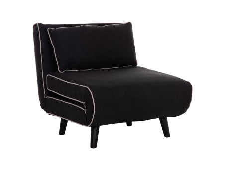 ΠΟΛΥΘΡΟΝΑ ΚΡΕΒΑΤΙ BRAXTON HM8425.03 ΜΑΥΡΟ ΥΦΑΣΜΑ 78x88x78Υεκ.