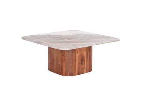 ΤΡΑΠΕΖΙ ΣΑΛΟΝΙΟΥ ΤΕΤΡΑΓΩΝΟ VOLTI HM18001 ΓΚΡΙ ΜΑΡΜΑΡO-ΞΥΛΟ ΑΚΑΚΙΑΣ 80.5x80.5x37Υεκ.