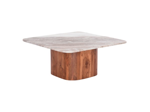 ΤΡΑΠΕΖΙ ΣΑΛΟΝΙΟΥ ΤΕΤΡΑΓΩΝΟ VOLTI HM18001 ΓΚΡΙ ΜΑΡΜΑΡO-ΞΥΛΟ ΑΚΑΚΙΑΣ 80.5x80.5x37Υεκ.