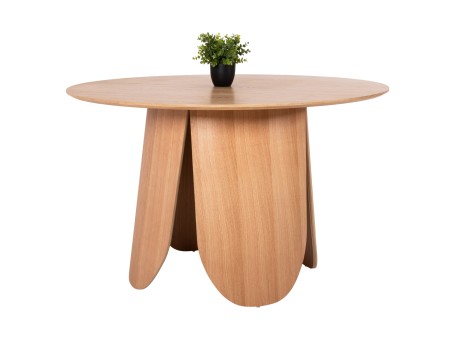 ΤΡΑΠΕΖΙ ΣΤΡΟΓΓΥΛΟ DENTY HM9612.01 MDF ΜΕ ΚΑΠΛΑΜΑ ΔΡΥΟΣ-ΧΡΩΜΑ ΔΡΥΟΣ Φ120x75Υεκ.