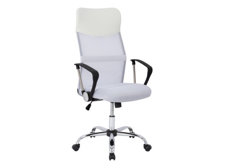 ΚΑΡΕΚΛΑ ΓΡΑΦΕΙΟΥ CABLE HM1000.04 ΛΕΥΚΟ MESH ΠΟΔΙ ΧΡΩΜΙΟΥ 61x58x118Y εκ.