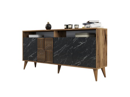 ΜΠΟΥΦΕΣ ΜΕΛΑΜΙΝΗΣ ΚΑΡΥΔΙ ΜΕ ΟΨΗ ΜΑΥΡΟΥ ΜΑΡΜΑΡΟΥ HM9506.02  160x35x78Υ εκ.