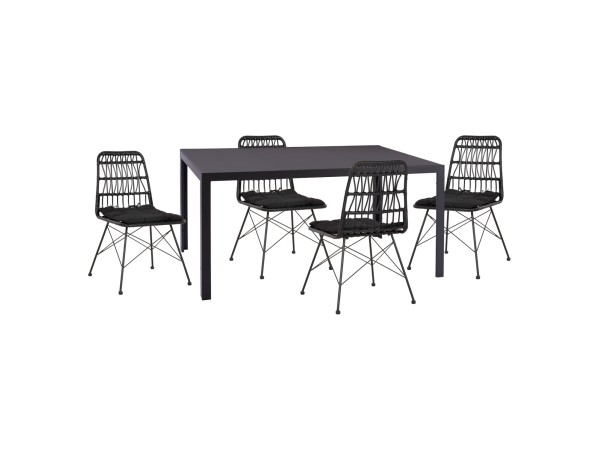 ΣΕΤ ΕΞ.ΧΩΡΟΥ 5ΤΜΧ OFER HM21029 ΣΚΟΥΡΟ ΓΚΡΙ ΜΕΤΑΛΛΟ-ΜΑΥΡΟ WICKER & ΜΕΤΑΛΛΟ