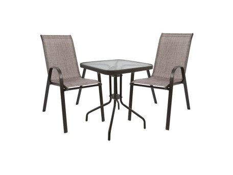 ΣΕΤ ΤΡΑΠΕΖΑΡΙΑ 3ΤΜΧ ΚΑΡΕΚΛΕΣ ΚΑΙ ΤΡΑΠΕΖΙ 60x60 HM5183.02