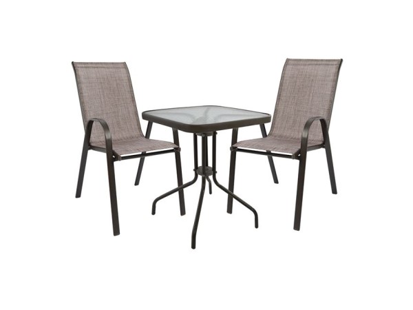 ΣΕΤ ΤΡΑΠΕΖΑΡΙΑ 3ΤΜΧ ΚΑΡΕΚΛΕΣ ΚΑΙ ΤΡΑΠΕΖΙ 60x60 HM5183.02