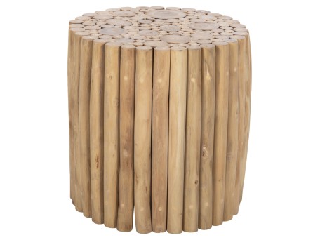 ΤΡΑΠΕΖΙ ΣΑΛΟΝΙΟΥ ΣΤΡΟΓΓΥΛΟ COOTER HM9865 ΚΛΑΔΙΑ TEAK-ΦΥΣΙΚΟ Φ39x40,5Υεκ.