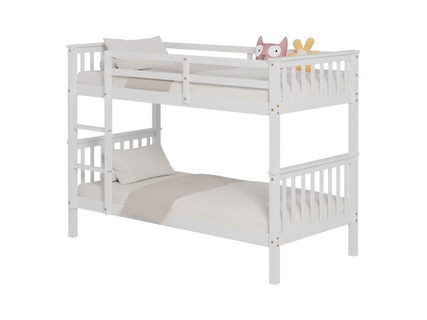 ΚΡΕΒΑΤΙ ΚΟΥΚΕΤΑ ΠΑΙΔΙΚΟ LANTAI HM682.03 ΞΥΛΟ ΠΕΥΚΟΥ ΣΕ ΛΕΥΚΟ- ΣΤΡΩΜΑΤΑ 190x90εκ