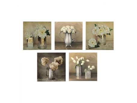 ΠΙΝΑΚΑΣ ΠΕΝΤΑΠΤΥΧΟ MDF ROMANTIC FLOWERS HM7205.02 75X0,3X15 εκ.