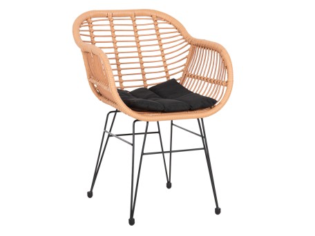 ΠΟΛΥΘΡΟΝΑ ΜΕ ΜΑΞΙΛΑΡΙ ΜΕΤΑΛΛΙΚΗ ALLEGRA HM5450.31 ΜΕ WICKER ΜΠΕΖ 58x59x82Υ