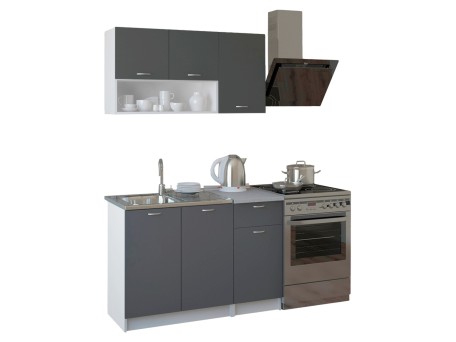 ΣΥΝΘΕΣΗ ΚΟΥΖΙΝΑΣ JADIEL ΜΕΛΑΜΙΝΗ ΓΚΡΙ ΜΕ ΠΑΓΚΟ ΛΕΥΚΟ HM2440.10 120x46-29,2 εκ.