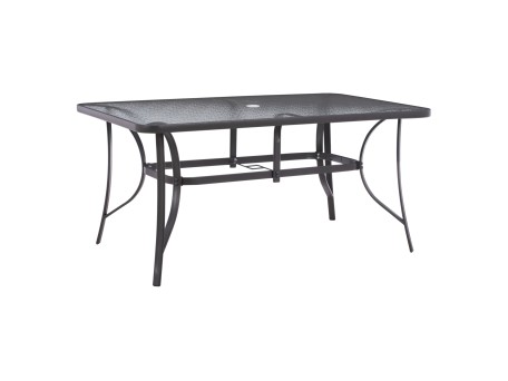 ΤΡΑΠΕΖΙ BRUNO 150X90Χ75Υεκ. ΜΕΤΑΛΛΙΚΟ ΟΡΘΟΓΩΝΙΟ ΓΚΡΙ ΜΕ ΤΡΥΠΑ ΟΜΠΡΕΛΑΣ Φ38  HM5145.11