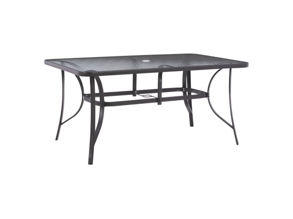 ΤΡΑΠΕΖΙ BRUNO 150X90Χ75Υεκ. ΜΕΤΑΛΛΙΚΟ ΟΡΘΟΓΩΝΙΟ ΓΚΡΙ ΜΕ ΤΡΥΠΑ ΟΜΠΡΕΛΑΣ Φ38  HM5145.11