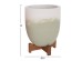 ΓΛΑΣΤΡΕΣ ΣΕΤ 2ΤΜΧ SEON HM4686.09 TERRACOTTA ΣΕ ΛΕΥΚΟ & ΠΡΑΣΙΝΟ--TEAK ΒΑΣΗ