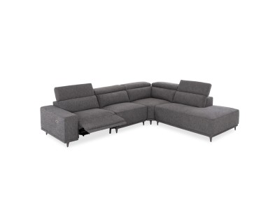 ΚΑΝΑΠΕΣ ΔΕΞΙΑ ΓΩΝΙΑ 5Θ ΜΕ RECLINE LUNARIS HM3316.01R ΓΚΡΙ ΥΦΑΣΜΑ 307x267x94Yεκ