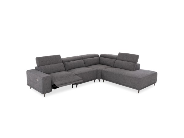 ΚΑΝΑΠΕΣ ΔΕΞΙΑ ΓΩΝΙΑ 5Θ ΜΕ RECLINE LUNARIS HM3316.01R ΓΚΡΙ ΥΦΑΣΜΑ 307x267x94Yεκ