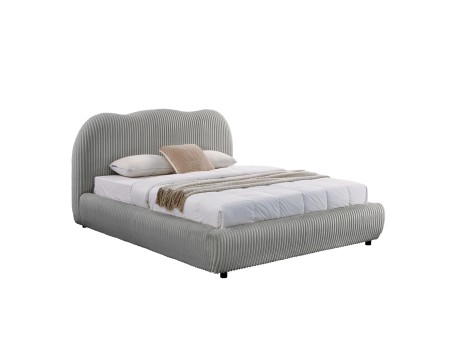 ΚΡΕΒΑΤΙ ΔΙΠΛΟ ΜΕ ΑΠΟΘ.ΧΩΡΟ KALLY HM729.01 ΓΚΡΙ FEAUX FUR ΥΦΑΣΜΑ--ΣΤΡΩΜΑ 160x200εκ