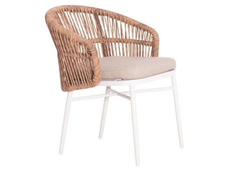 ΠΟΛΥΘΡΟΝΑ ΑΛΟΥΜΙΝΙΟΥ ORIN HM6265.02 ΛΕΥΚΗ-P.E.RATTAN ΦΥΣΙΚΟ-ΜΠΕΖ ΜΑΞΙΛΑΡΙΑ 58x61x75Υ