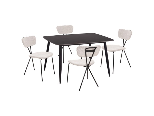 ΣΕΤ ΤΡΑΠΕΖΑΡΙΑΣ 5ΤΜΧ RAVEN HM21067.02 ΚΕΡΑΜΙΚΟ TOP ΜΑΥΡΟ ΜΑΡΜΑΡΟ--ΜΕΤΑΛΛΟ