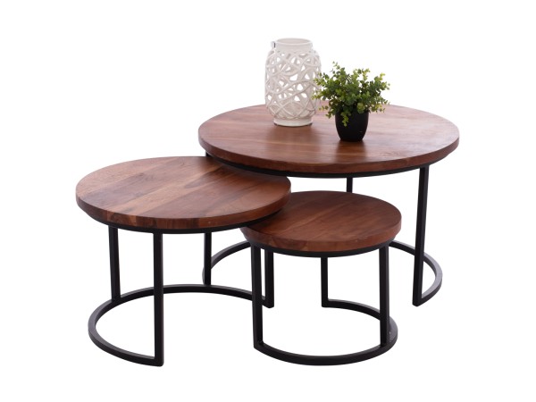 ΣΕΤ ΖΙΓΚΟΝ OBI HM9255 ΑΠΟ ΜΑΣΙΦ ΞΥΛΟ ΑΚΑΚΙΑΣ ΜΕ ΜΑΥΡΑ ΜΕΤΑΛΛΙΚΑ ΠΟΔΙΑ 78x78x47Υ εκ.