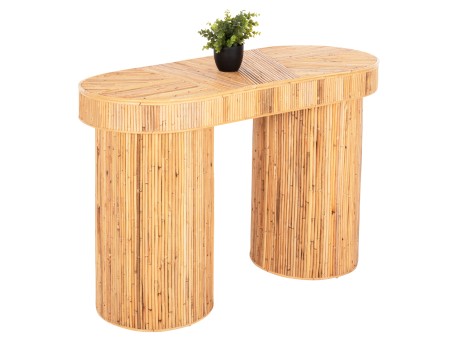 ΚΟΝΣΟΛΑ ΟΒΑΛ GATSBY HM9871 ΦΥΣΙΚΟ RATTAN ΣΕ ΦΥΣΙΚΟ ΧΡΩΜΑ 110x45x74,5Υεκ.