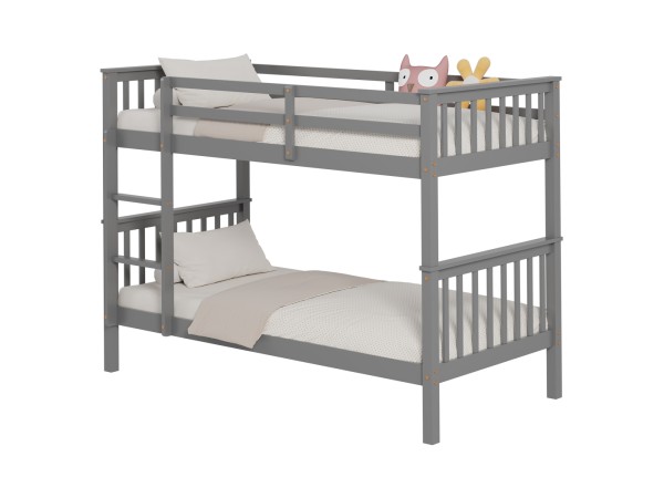 ΚΡΕΒΑΤΙ ΚΟΥΚΕΤΑ ΠΑΙΔΙΚΟ LANTAI HM682.05 ΞΥΛΟ ΠΕΥΚΟΥ ΣΕ ΓΚΡΙ- ΣΤΡΩΜΑΤΑ 190x90εκ