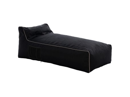 ΠΟΥΦ ΞΑΠΛΩΣΤΡΑ WADELIN HM5774.12 ΜΕ TEXTILINE ΜΑΥΡΟ ΚΑΙ ΛΕΥΚΟ ΡΕΛΙ 190x80x40-60Υ εκ.