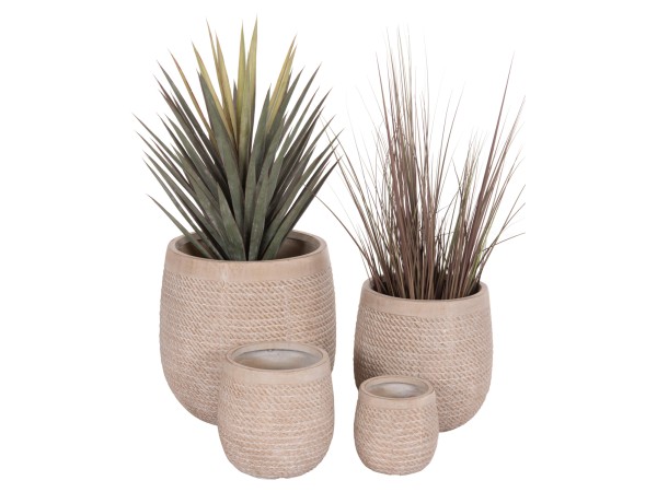 ΣΕΤ 4ΤΜΧ ΓΛΑΣΤΡΕΣ ΣΤΡΟΓΓΥΛΕΣ GARDENER HM4722 FIBERCLAY--IVORY CEMENT Φ54x54Υεκ