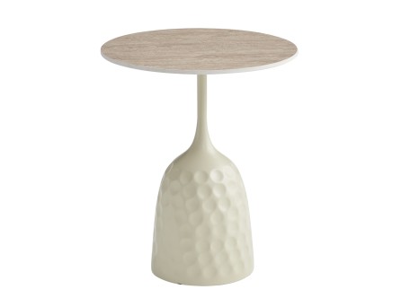 ΤΡΑΠΕΖΙ ΣΑΛΟΝΙΟΥ LONGSTEM HM18317.04 ΒΑΣΗ ΣΑΜΠΑΝΙ--ΚΕΡΑΜΙΚΟ TOP TRAVERTINE STONE Φ50