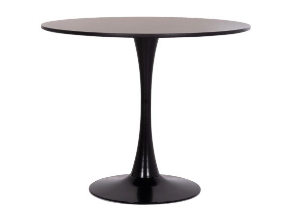 ΤΡΑΠΕΖΙ ΣΤΡΟΓΓΥΛΟ BROLIN HM18141.02 MDF TOP-ΒΑΣΗ ΜΕΤΑΛΛΙΚΗ--ΜΑΥΡΟ Φ90x73Υεκ