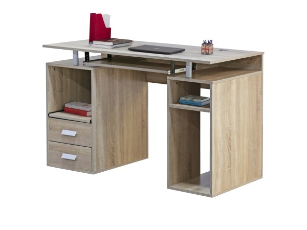 ΓΡΑΦΕΙΟ ΜΕΛΑΜΙΝΗΣ STATUS HM2026.02 SONOMA-ΛΕΥΚΟ 120Χ55Χ76 εκ.