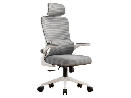 ΚΑΡΕΚΛΑ ΓΡΑΦΕΙΟΥ KESI HM1222.02 ΑΝΟΙΧΤΟ ΓΚΡΙ MESH--ΛΕΥΚΟ PP 52x50x122Υεκ.