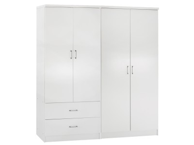 ΝΤΟΥΛΑΠΑ 4-ΦΥΛΛΗ ΜΕ 2 ΣΥΡΤΑΡΙΑ JENNA HM11351.05 ΜΕΛΑΜΙΝΗ ΣΕ ΛΕΥΚΟ 160x43x181Υ