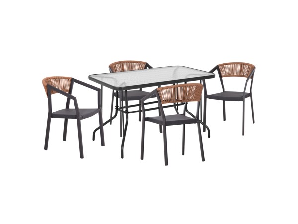 ΣΕΤ ΤΡΑΠΕΖΑΡΙΑΣ 5ΤΜΧ ADAM HM21160 ΚΑΡΕΚΛΕΣ ΑΛΟΥΜΙΝΙΟΥ & ΤΡΑΠΕΖΙ 120x70 ΓΚΡΙ