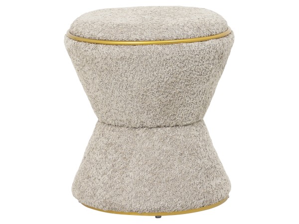 ΣΚΑΜΠΟ ΣΤΡΟΓΓΥΛΟ LINNER HM9604.18 ΜΠΟΥΚΛΕ ΥΦΑΣΜΑ ΜΠΕΖ-ΧΡΥΣΗ ΛΕΠΤΟΜΕΡΕΙΑ Φ38,5x43Υ