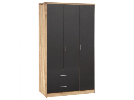 ΝΤΟΥΛΑΠΑ 3ΦΥΛΛΗ ME 2 ΣΥΡΤΑΡΙΑ CAESAR HM340.04 SONAMA ΜΕ ΓΚΡΙ 89x42,5Χ181εκ.