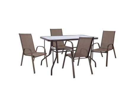 ΣΕΤ ΤΡΑΠΕΖΑΡΙΑΣ 5ΤΜΧ ADAM HM10897.02 ΤΡΑΠΕΖΙ 110x60εκ & 4 ΠΟΛΥΘΡΟΝΕΣ--ΚΑΦΕ