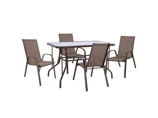 ΣΕΤ ΤΡΑΠΕΖΑΡΙΑΣ 5ΤΜΧ ADAM HM10897.02 ΤΡΑΠΕΖΙ 110x60εκ & 4 ΠΟΛΥΘΡΟΝΕΣ--ΚΑΦΕ