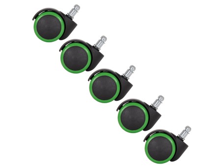 ΑΝΤΑΛΛΑΚΤΙΚΑ ΡΟΔΑΚΙΑ ΣΕΤ 5ΤΜΧ ΓΙΑ ΚΑΡΕΚΛΕΣ ΓΡΑΦΕΙΟΥ HM1203.03--ΜΑΥΡO-ΠΡΑΣΙΝΟ