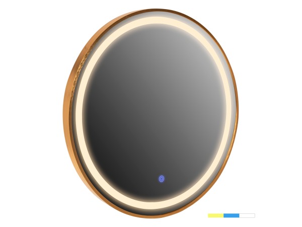 ΚΑΘΡΕΠΤΗΣ ΤΟΙΧΟΥ ΣΤΡΟΓΓΥΛΟΣ HM9580.30 ΑΛΟΥΜΙΝΙΟ ΣΕ ΧΡΥΣΟ-ΦΩΤΙΣΜΟΣ LED Φ60x3εκ.