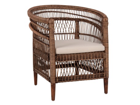 ΠΟΛΥΘΡΟΝΑ MALAWI HM9635.01 ΞΥΛΟ ΜΑΟΝΙ ΜΕ RATTAN ΚΑΦΕ-ΛΕΥΚΟ ΜΑΞΙΛΑΡΙ 80x70x86Υεκ.